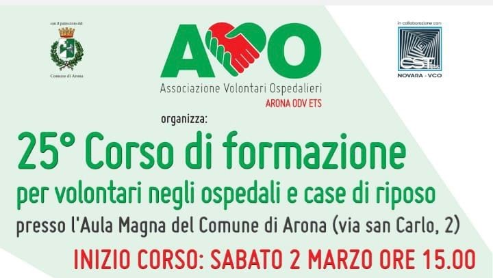 AVO Arona – 25° Corso di formazione per nuovi volontari